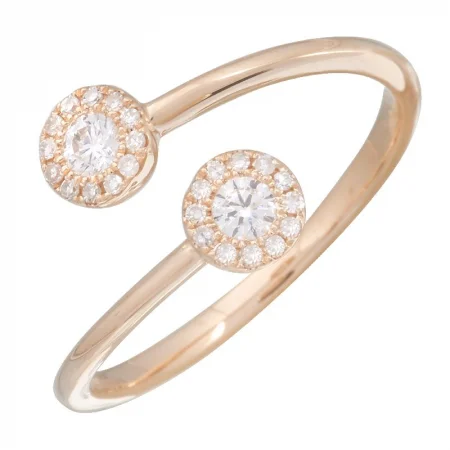 ladies rings for every occasion-14K Rose Gold Diamond Ring