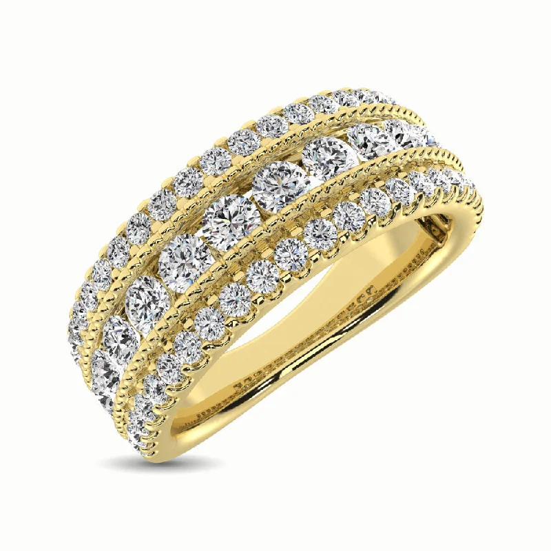 ladies eternity rings-14K Yellow Gold 1 1/3 Ct.Tw. Diamond Anniversary Ring