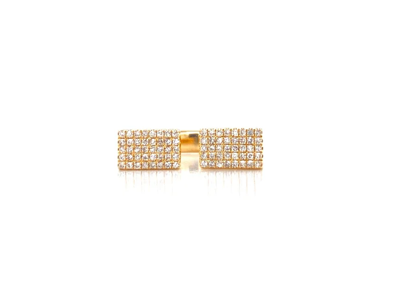 ladies engagement rings-14K Yellow Gold Open Double Rectangle Ring