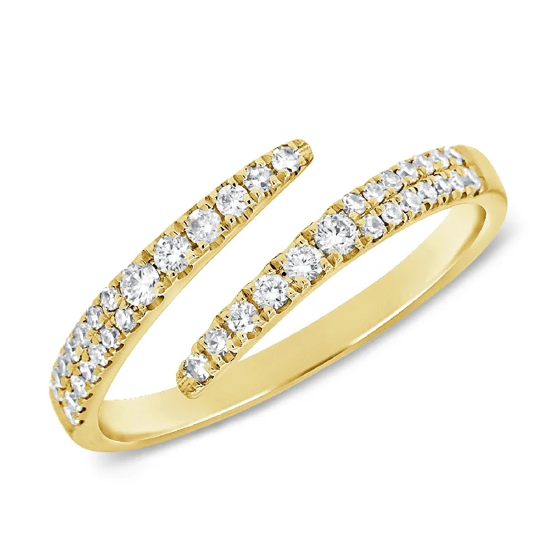 diamond solitaire rings for ladies-14K Yellow Gold Diamond Bypass Ring