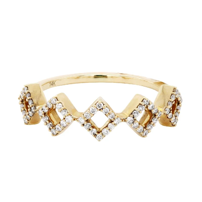 ladies engagement rings-YELLOW GOLD FASHION RING WITH GEOMETRIC SHAPES, .25 CT TW