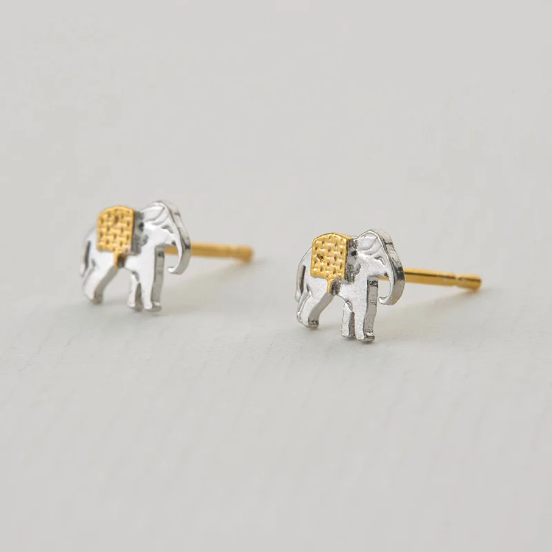 diamond ladies earrings-Alex Monroe Marching Elephant Stud Earrings