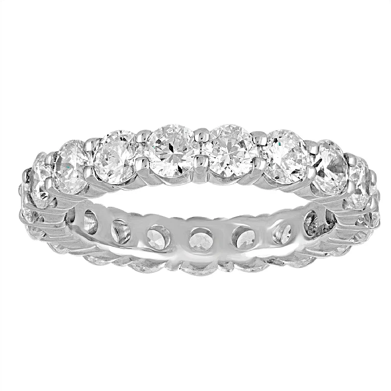 women’s rings for special occasions-14K White Gold Diamond Eternity Band