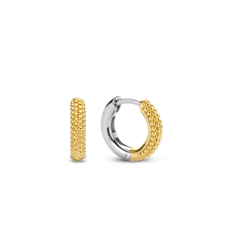 beautiful drop earrings for ladies-Ti Sento 18ct Gold Vermeil Silver Hoop Earrings