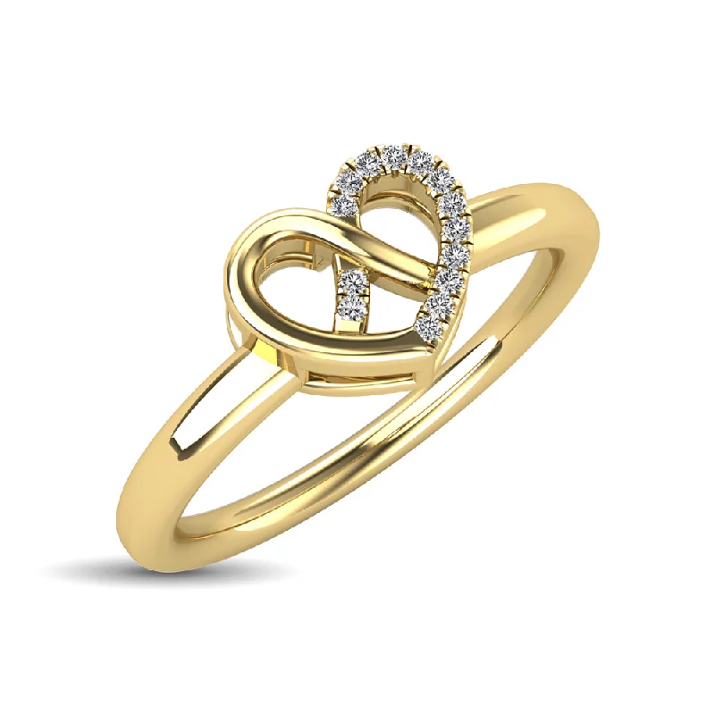 chunky ladies rings-10K Yellow Gold Diamond Accent Heart Ring