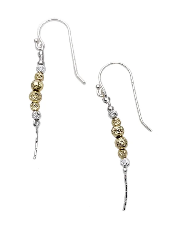 drop earrings for women-Gold and Silver Bead Earrings