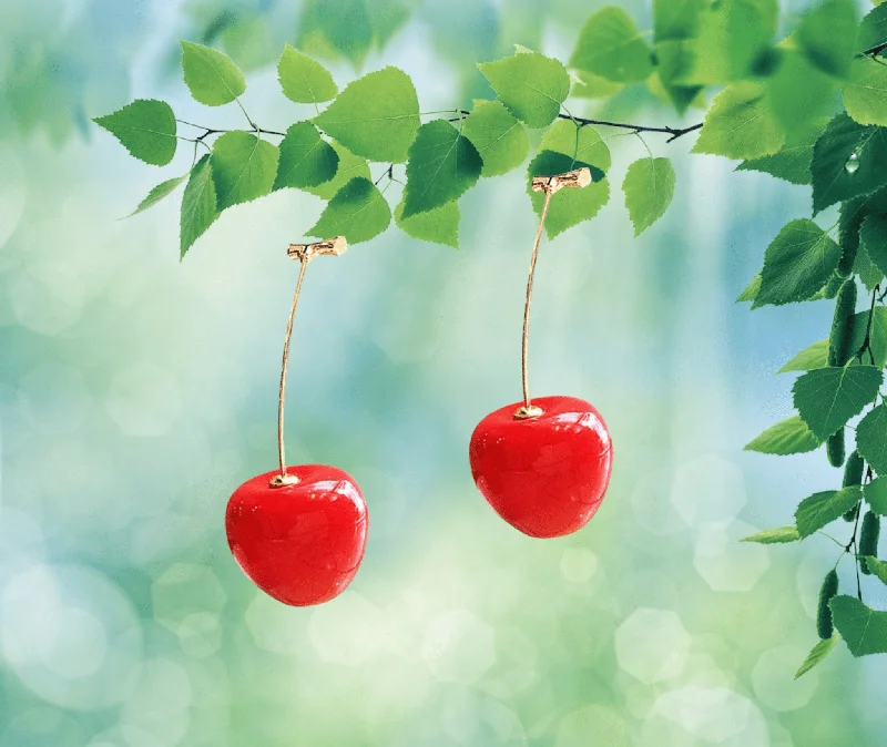 custom earrings with initials for ladies-Cherry Drop Earrings