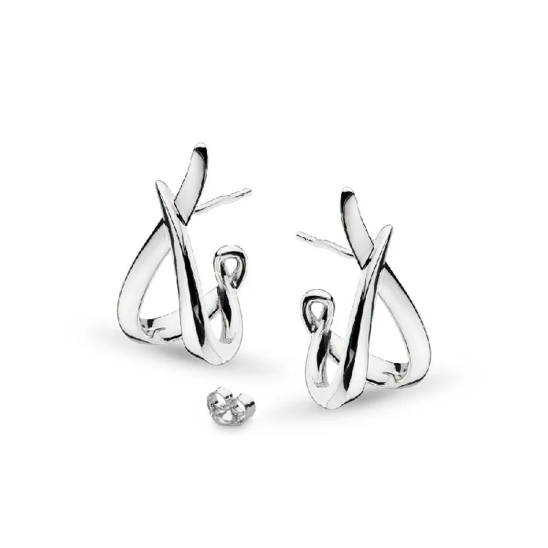 modern diamond stud earrings for ladies-Kit Heath Entwine Twine Twist Semi Hoop Stud Earrings