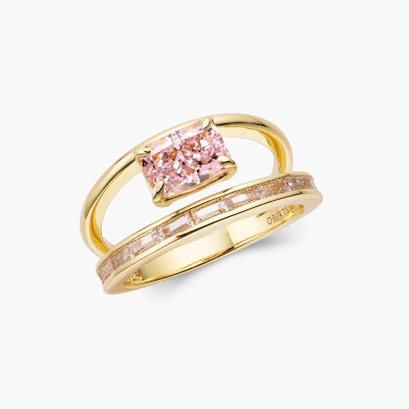 ladies rings with aquamarine-Elin Ring - Dusty Pink