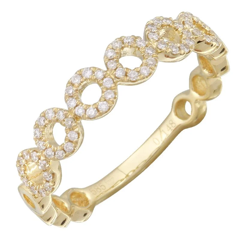 round cut ladies rings-14K Yellow Gold Diamond Ring