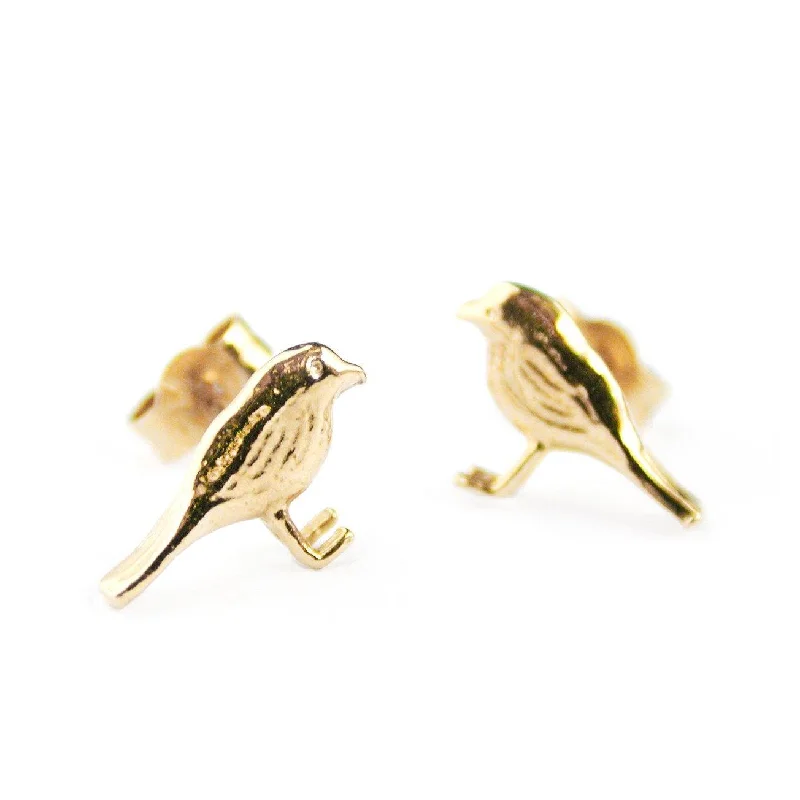 modern diamond stud earrings for ladies-Alex Monroe Little Robin Stud Earrings