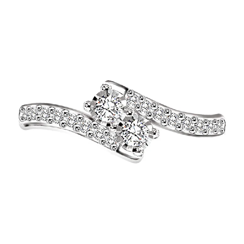 ladies adjustable rings-14K White Gold 1 Ct.Tw. Diamond Fashion Ring