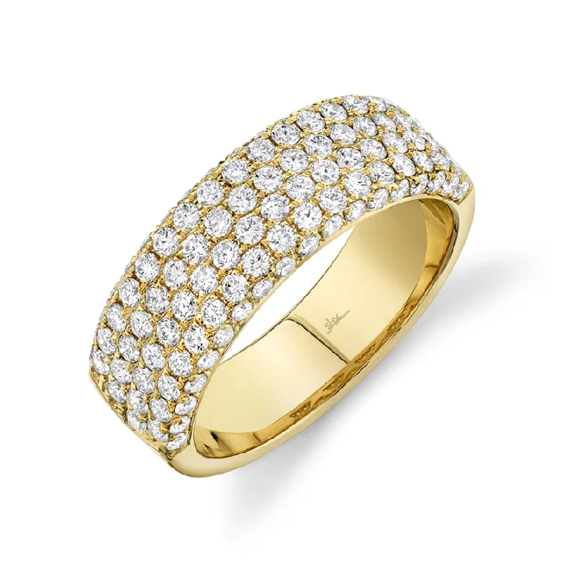 women’s wedding rings-14K Yellow Gold Diamond Lady's Pave Band