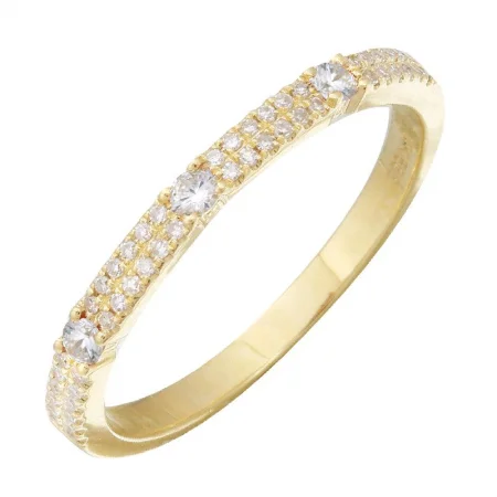 custom engraved ladies rings-14K Yellow Gold Diamond Stacking Ring