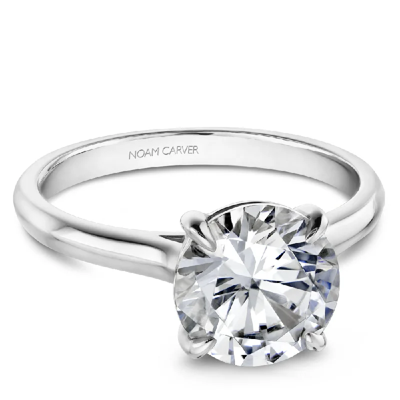 custom engagement rings with gemstones-Noam Carver Classic Solitaire Engagement Ring B353-01A