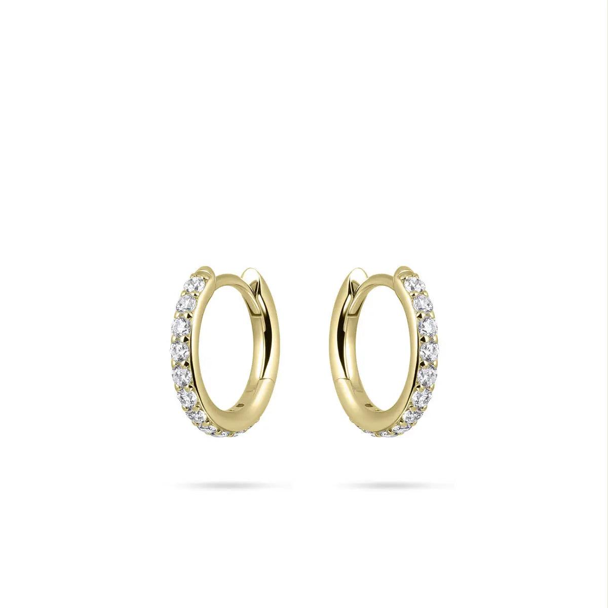 women’s earrings for casual wear-15mm Gold Sparkling Midi Hoop Earrings