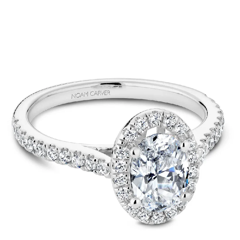 engagement rings with custom designs for ladies-Noam Carver Diamond Halo Engagement Ring R050-02A