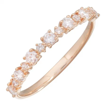 custom engraved ladies rings-14K Rose Gold Diamond Stacking Ring