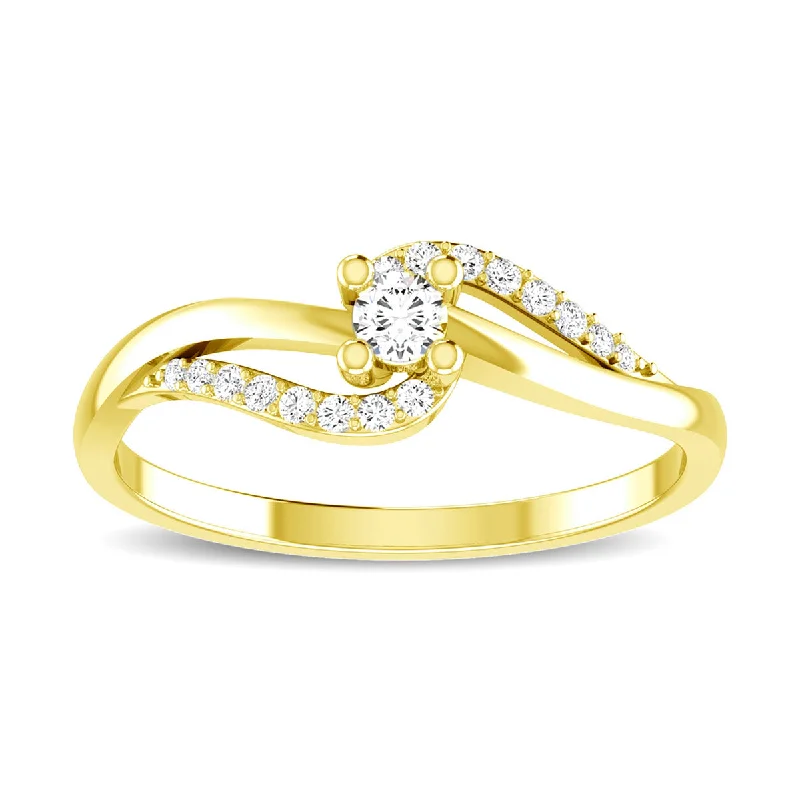 women’s rings for special occasions-10K Yellow Gold 1/6 Ct.Tw. Diamond Fashion Ring