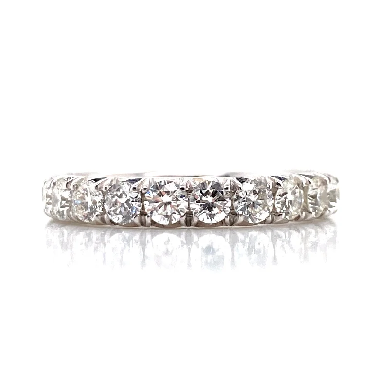 vintage wedding rings for ladies-14K White Gold Diamond Eternity Band