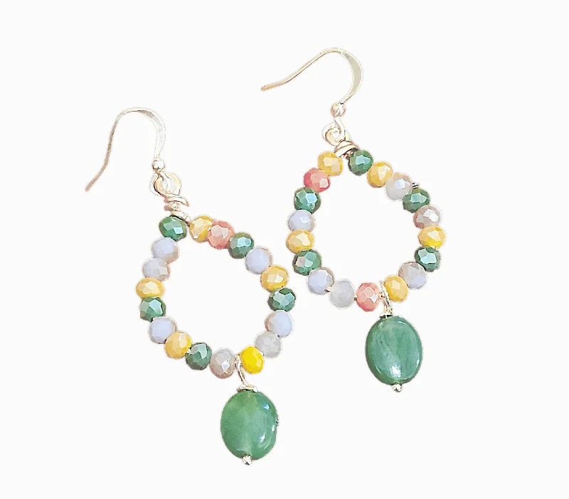 crystal drop earrings for ladies-Jade Crystal Earrings