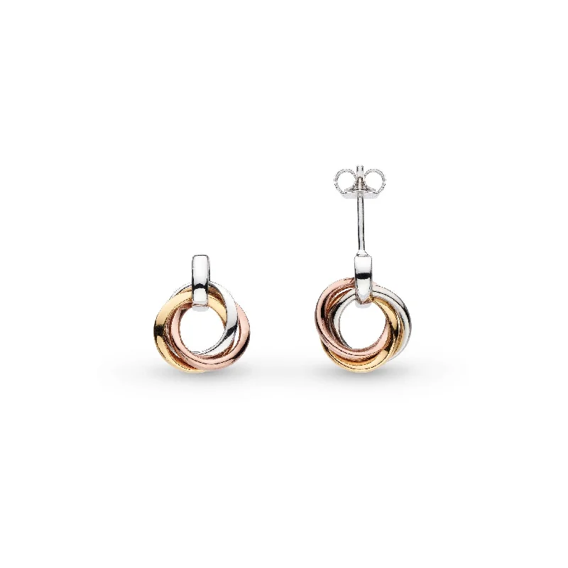 classic gold earrings for ladies-Kit Heath Bevel Trilogy Stud Earrings