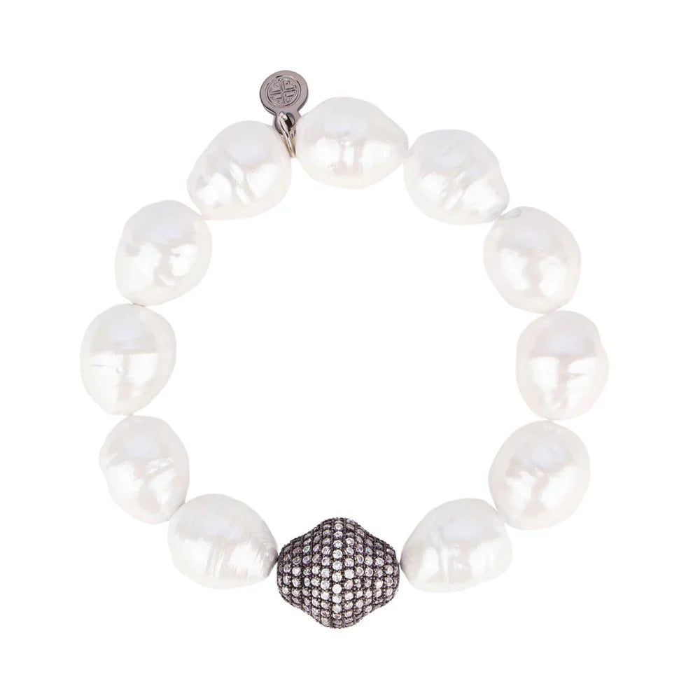 boho style ladies bracelets-BuDhaGirl | Isabel Pearl Bracelet in White