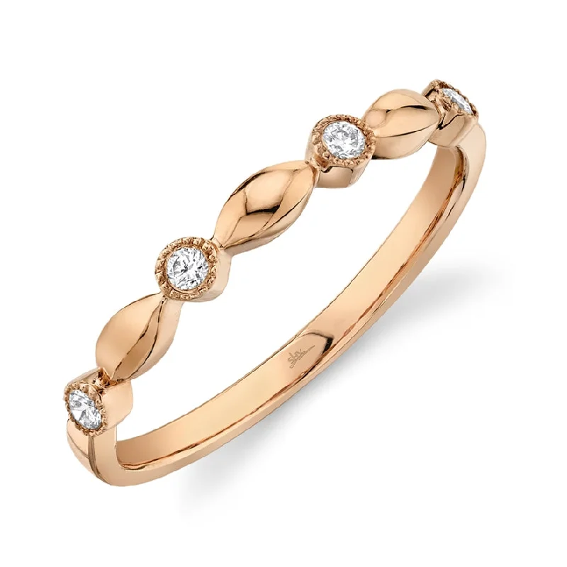 ladies rings with blue topaz-14K Rose Gold Diamond Lady's Ring