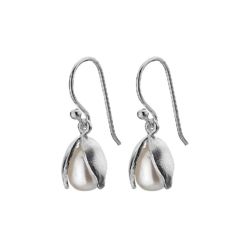 birthstone earrings for ladies-Sea Gems Snowdrop Earrings