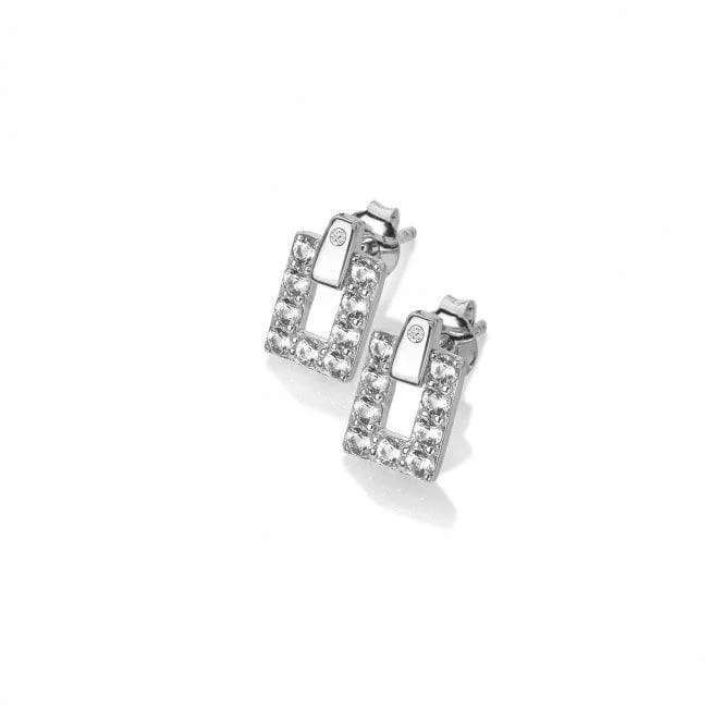 hoop earrings for everyday wear-Hot Diamonds Silver Echo Earrings