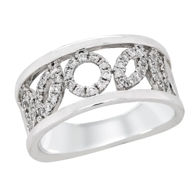 chunky ladies rings-WHITE GOLD SPLIT SHANK DIAMOND RING, .34 CT TW