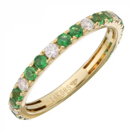 ladies rings with pearls-14K Yellow Gold Tsavorite Ring