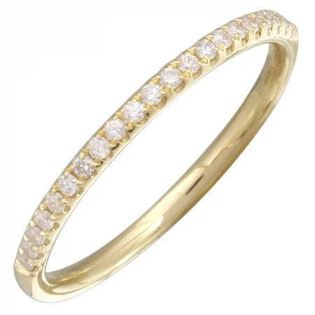 fashion ladies rings-14K Yellow Gold Diamond Halfway Band