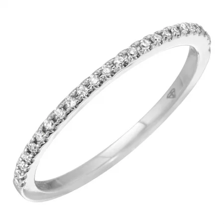 personalized name rings for ladies-14K White Gold Thin Diamond Band