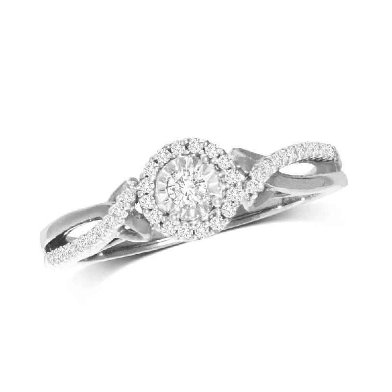 ladies anniversary rings-10K White Gold 1/5 Ct.Tw.Diamond Promise Ring