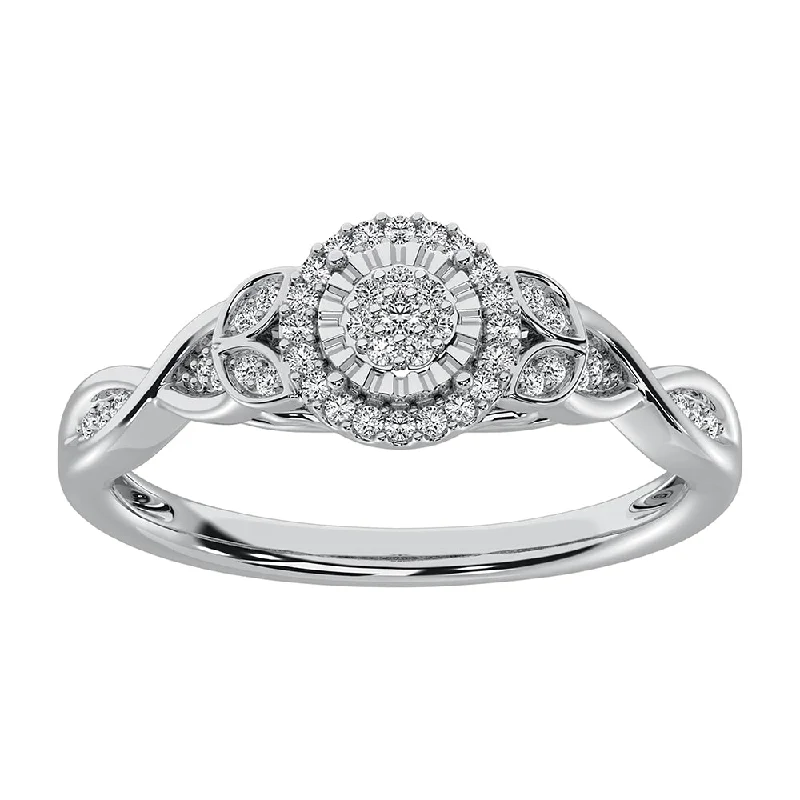 diamond solitaire rings for ladies-10K White Gold 1/6 Ct.Tw. Diamond Promise Ring