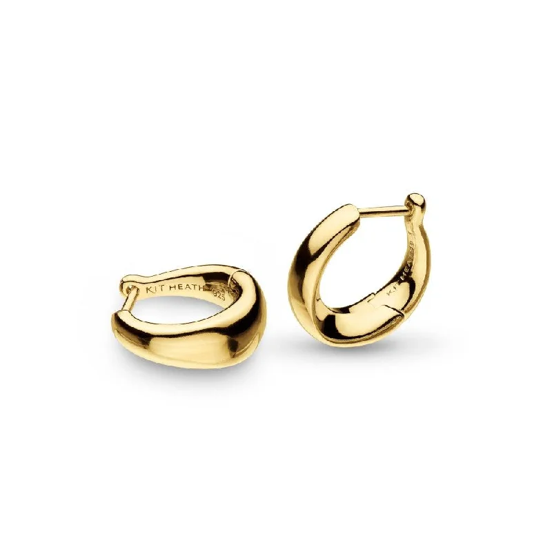 women’s stud earrings with sapphires-Kit Heath Bevel Cirque Small Hinged 18ct Gold Huggie Hoop Earrings