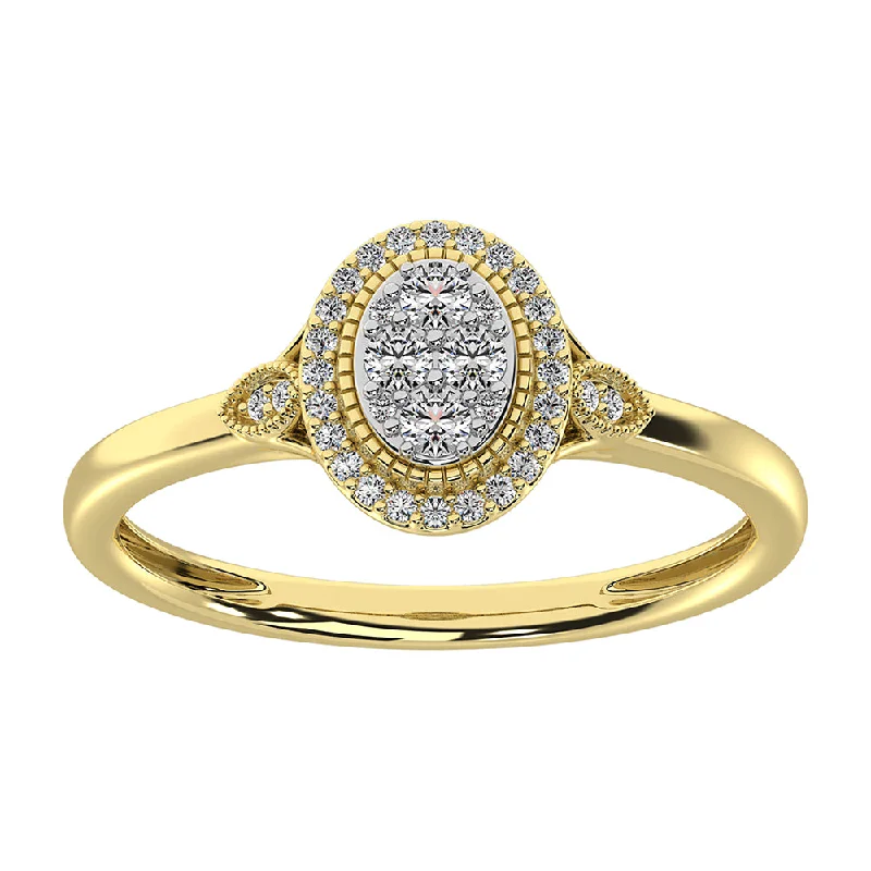 fashion ladies rings-10K Yellow Gold 1/5 Ct.Tw. Diamond Promise Ring