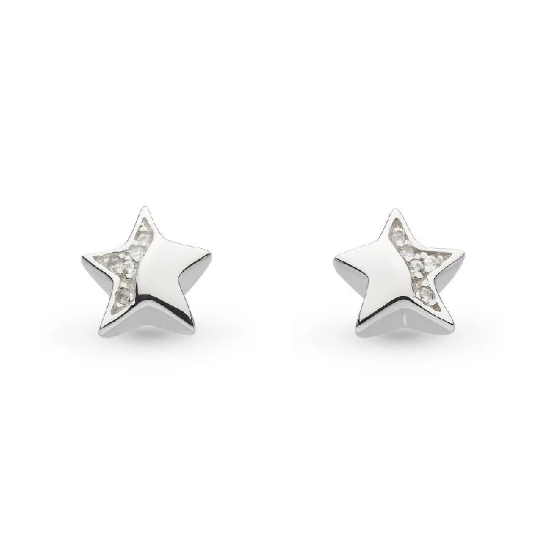 pearl stud earrings for ladies-Kit Heath Miniature Sparkle CZ Shining Star Stud Earrings