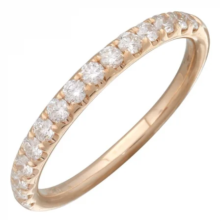 round cut ladies rings-14K Rose Gold Diamond Ring