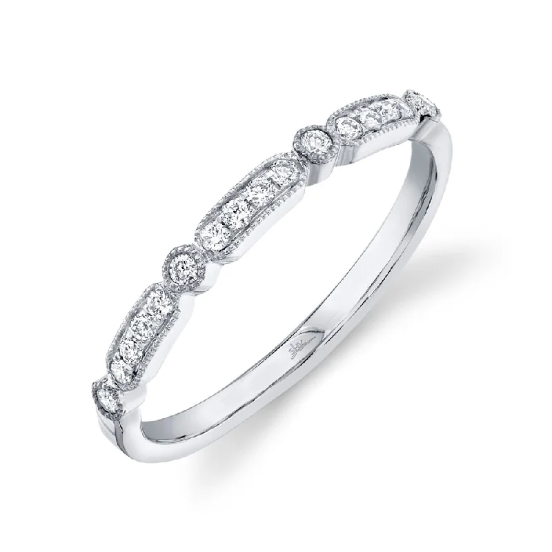 stacking rings for ladies-14K White Gold Diamond Lady's Ring