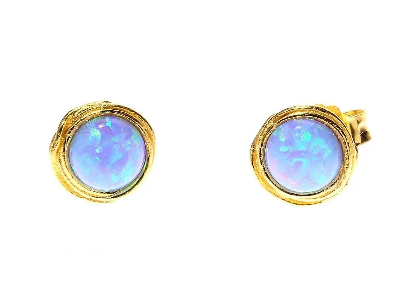 unique ladies earrings-Yaron Morhaim Round Opal Stud Earrings