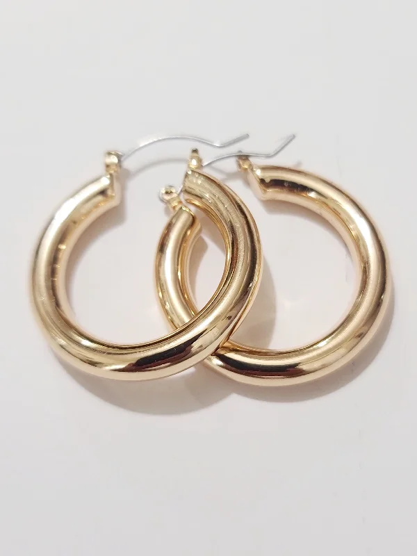 vintage ladies earrings-Huggie Gold Hoop Earrings