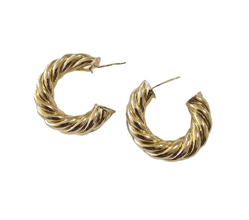 women’s gold stud earrings-Let's Go Hoop Earrings