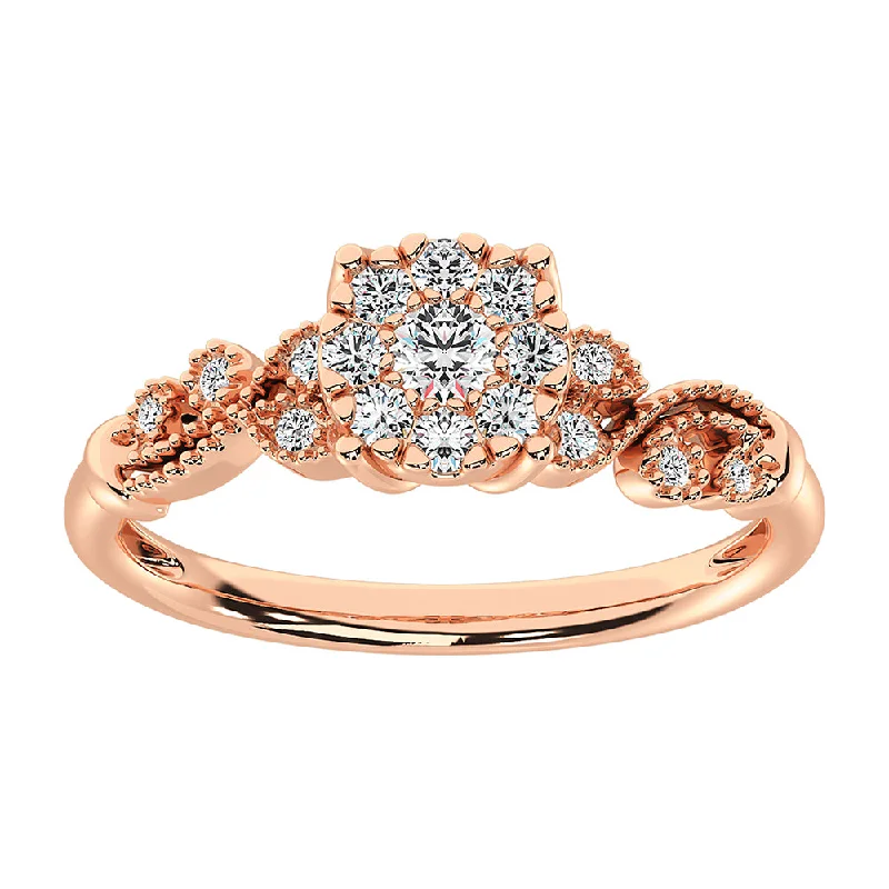 simple ladies rings with diamonds-10K Rose Gold 1/3 Ct.Tw. Diamond Promise Ring