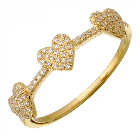 classic gold rings for ladies-14K Yellow Gold Diamond Heart Ring