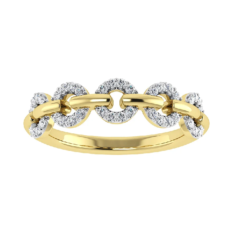 ladies rings for casual wear-10K Yellow Gold 1/6 Ct.Tw. Diamond Fashion Ring