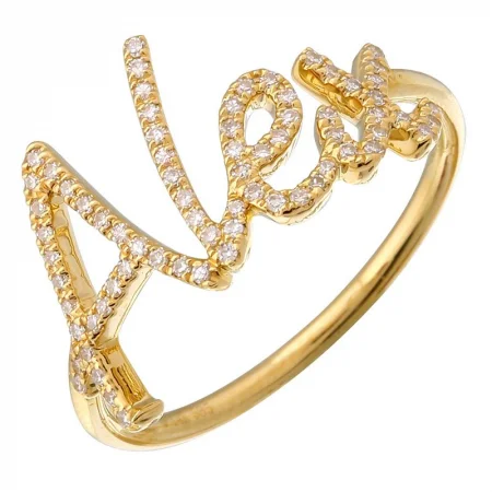 luxury ladies rings-14k Yellow Gold Diamond Personalized Ring