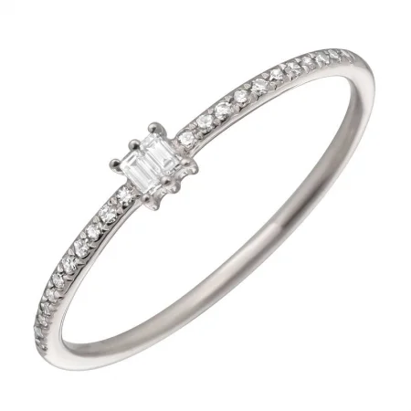 cubic zirconia ladies rings-14K White Gold Diamond Ring