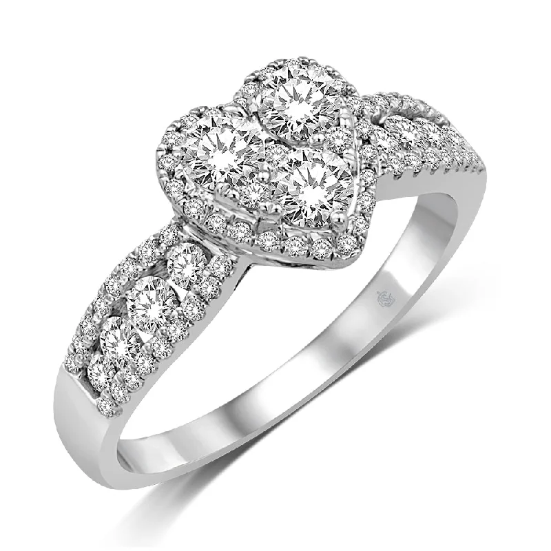 modern ladies rings-14K White Gold 1 Ct.Tw. Diamond Fashion Band